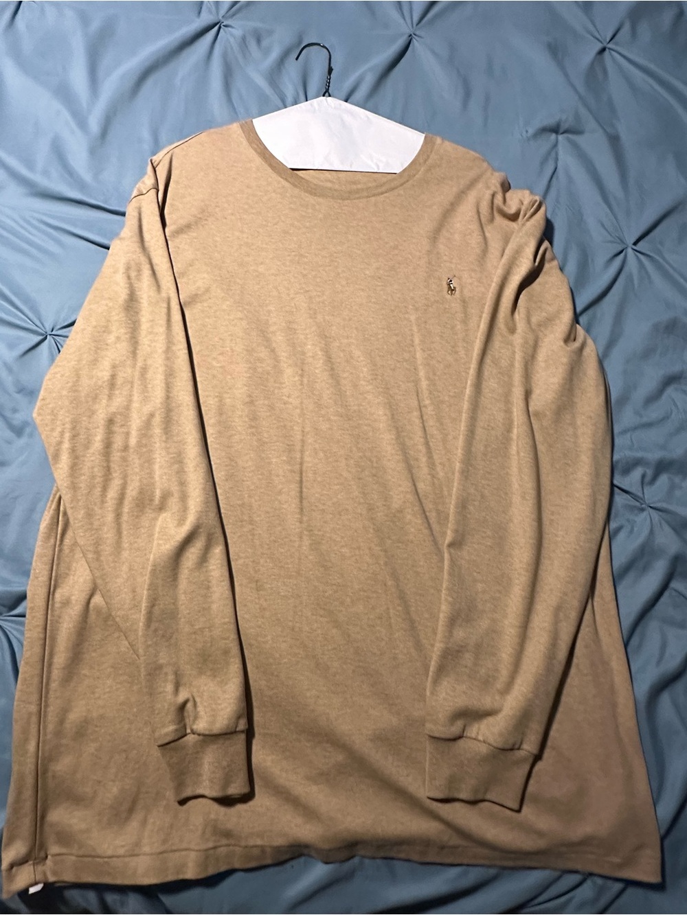 Ralph Lauren Long-Sleeve Crewneck Shirt in Tan